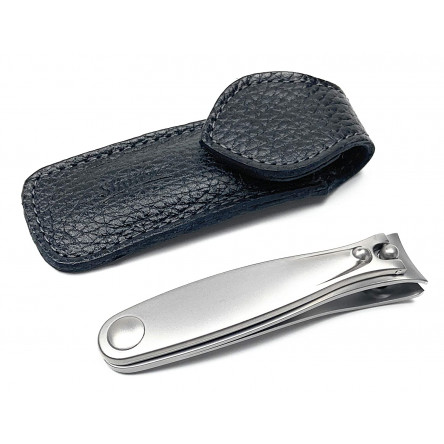 Shpitser Solingen TopInox ToeNail Clipper - Stainless Steel Cutter German Nail Trimmer - Toenail Clipper for Men & Women - Nail Care | Packed with Shpitser Leather Case (Black 8cm Toenail Clipper)