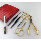 Niegeloh Solingen 7 Pieces - Large Luxurious Women's Manicure Set Handcrafted in Germany Nail Grooming Kit in Red Kroko's Lustrous Surface Leather Case Made in Solingen Germany Niegeloh Solingen 7 Pieces - Large Luxurious Women's Manicure Set Handcrafted in Germany Nail Grooming Kit in Red Kroko's Lustrous Surface Leather Case Made in Solingen Germany