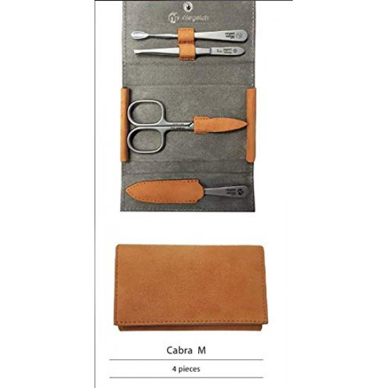 Niegeloh Solingen 4 pcs Luxuries TopInox Surgical Stainless Steel German Manicure Set Grooming kit In Suede Leather Case Made in Solingen Germany Niegeloh Solingen 4 pcs Luxuries TopInox Surgical Stainless Steel German Manicure Set Grooming kit In Suede Leather Case Made in Solingen Germany