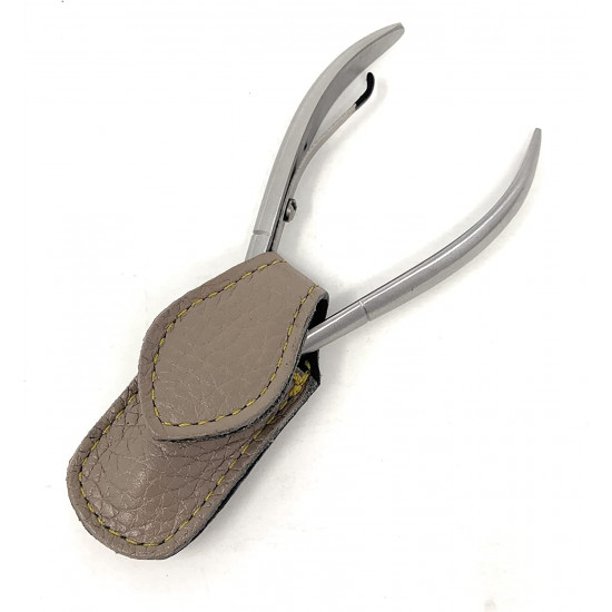 Erbe Professional Premium Stainless Steel 1/2 Jaw Cuticle Nippers Made in Solingen, Germany with Full Grain Genuine Leather Case Handmade By Shpitser