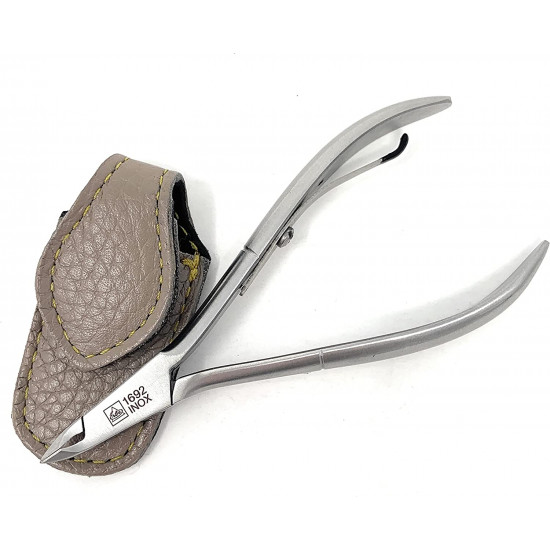 Erbe Professional Premium Stainless Steel 1/2 Jaw Cuticle Nippers Made in Solingen, Germany with Full Grain Genuine Leather Case Handmade By Shpitser