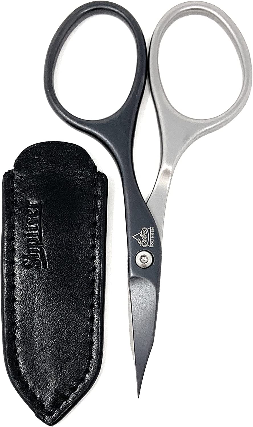  marQus Solingen INOX Titanium self sharpening Nail and Cuticle  Scissors, fine, curved and sharp in handy case Precision Scissors, Nail  Scissors Germany - Pedicure Beauty Grooming Kit for Nail, Eyebrow 