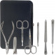 SHPITSER Professional 7pc TopInox Surgical Stainless Steel Tools Manicure Pedicure Set in Genuine Durable Leather Case Handmade in Solingen Germany for Nail and Cuticle and Nose Care