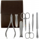 SHPITSER Professional 7pc TopInox Surgical Stainless Steel Tools Manicure Pedicure Set in Genuine Durable Leather Case Handmade in Solingen Germany for Nail and Cuticle Care