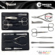 SHPITSER Professional 7pc TopInox Surgical Stainless Steel Tools Manicure Pedicure Set in Genuine Durable Leather Case Handmade in Solingen Germany for Nail and Cuticle and Nose Care