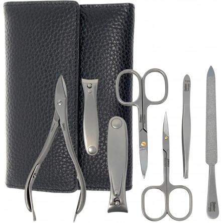 SHPITSER Professional 7pc TopInox Surgical Stainless Steel Tools Manicure Pedicure Set in Genuine Durable Leather Case Handmade in Solingen Germany for Nail and Cuticle Care