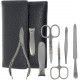 SHPITSER Professional 7pc TopInox Surgical Stainless Steel Tools Manicure Pedicure Set in Genuine Durable Leather Case Handmade in Solingen Germany for Nail and Cuticle Care