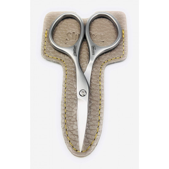 Curved Stainless Steel Professional Manicure Nail Scissors Packed with Shpitser Full Grain Leather Case Gray Curved Stainless Steel Professional Manicure Nail Scissors Packed with Shpitser Full Grain Leather Case Gray
