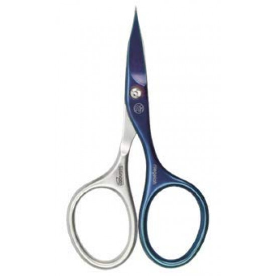 Niegeloh Solingen Professional Stainless Steel Titanium Blue Self Sharpened Combination Nail and Cuticle Scissors - Made in Solingen Germany | Packed with Shpitser Leather Case