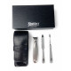 Shpitser Solingen Luxuries TopInox Surgical Stainless Steel German Hand Sharpened Manicure Pedicure Travel Set Grooming kit In Italian Leather Case Made in Solingen Germany (Black)