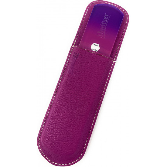 Shpitser Bohemian Crystal Dual Texture Pedicure Bar Rasp File 6mm Thick in High Quality Leather case