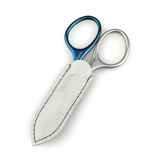 Niegeloh Solingen Extra Pointed Cuticle Tower Point Inox Style Titanium Blue Self Sharpened Scissors Made in Solingen Germany | Packed with Shpitser Leather Case Niegeloh Solingen Extra Pointed Cuticle Tower Point Inox Style Titanium Blue Self Sharpened Scissors Made in Solingen Germany | Packed with Shpitser Leather Case