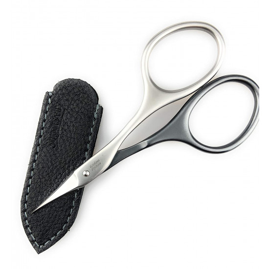 Niegeloh Solingen Extra Pointed Cuticle Tower Point Inox Style Titanium Black Self Sharpened Scissors Made in Solingen Germany | Packed with Shpitser Leather Case (Titanium Black)