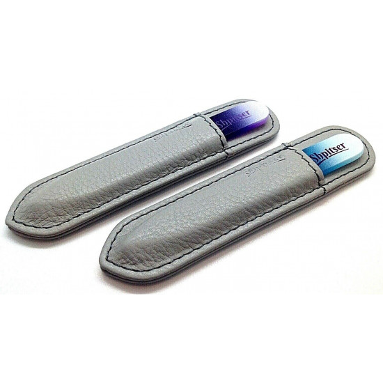 Shpitser 2 Pcs. 9cm Genuene Czech Patented Crystal Glass Nail File in Leather Cases Shpitser 2 Pcs. 9cm Genuene Czech Patented Crystal Glass Nail File in Leather Cases