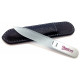 Genuene Czech Patented Bohemian Crystal Glass Nail File in Leather Case, 9cm Black-Silver Genuene Czech Patented Bohemian Crystal Glass Nail File in Leather Case, 9cm Black-Silver