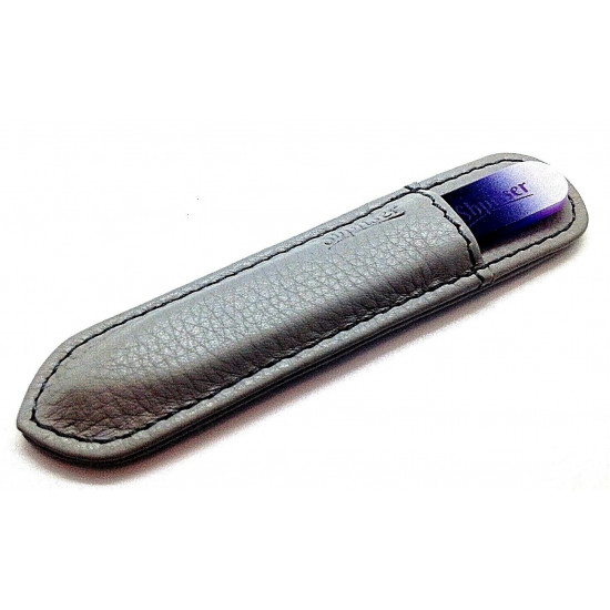 Genuene Czech Patented Bohemian Crystal Glass Nail File in Leather Case, 9cm Gray-Pink-Purple-White Genuene Czech Patented Bohemian Crystal Glass Nail File in Leather Case, 9cm Gray-Pink-Purple-White