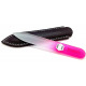 Genuene Czech Patented Bohemian Crystal Glass Nail File in Leather Case, 9cm Brown-Pink Genuene Czech Patented Bohemian Crystal Glass Nail File in Leather Case, 9cm Brown-Pink