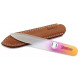 Czech Genuene Patented Bohemian Crystal Glass Nail File in Leather Case, 9cm Czech Genuene Patented Bohemian Crystal Glass Nail File in Leather Case, 9cm