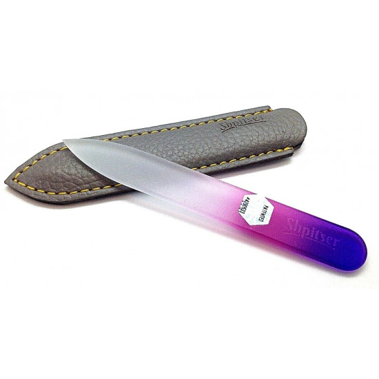 Genuene Czech Patented Bohemian Crystal Glass 9cm Nail File in Leather Case Genuene Czech Patented Bohemian Crystal Glass 9cm Nail File in Leather Case