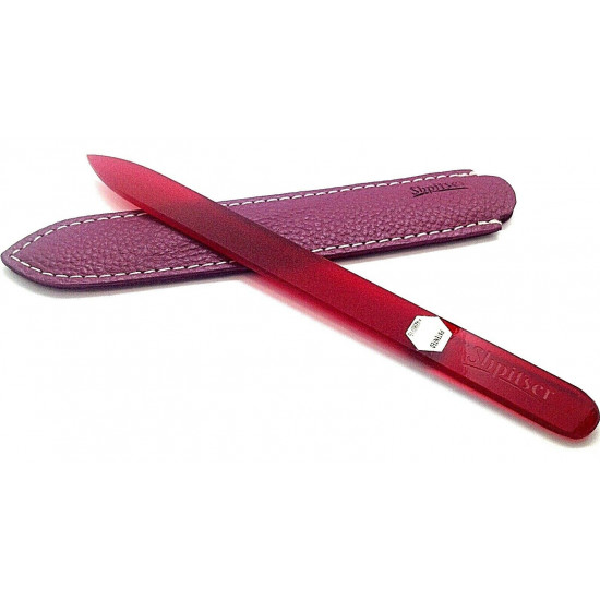 Shpitser 2 Pcs. Genuene Czech Patented Crystal Glass Nail File in Leather Cases 14cm Shpitser 2 Pcs. Genuene Czech Patented Crystal Glass Nail File in Leather Cases 14cm