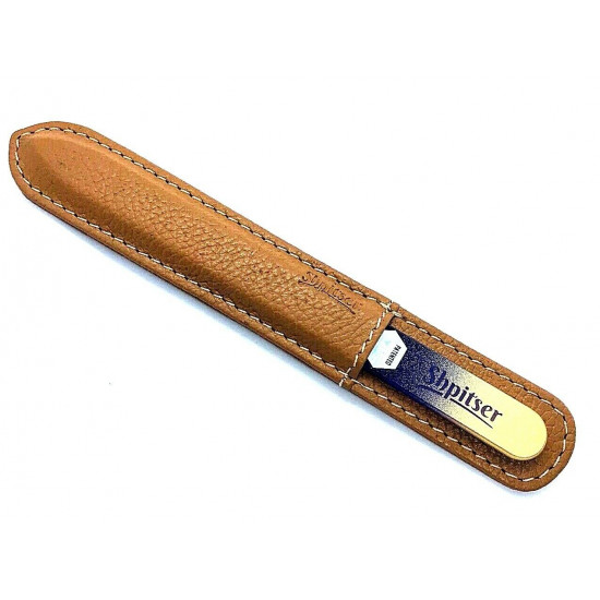 Genuene Czech Patented Bohemian Crystal Glass Nail File in Leather Case, 14cm Genuene Czech Patented Bohemian Crystal Glass Nail File in Leather Case, 14cm