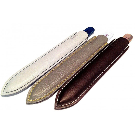 Genuene Czech Patented Bohemian Navy Blue Full Color Crystal Glass Nail File With Mirror Handle in Leather Case, 14cm Genuene Czech Patented Bohemian Navy Blue Full Color Crystal Glass Nail File With Mirror Handle in Leather Case, 14cm
