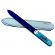Genuene Czech Patented Bohemian Navy Blue Full Color Crystal Glass Nail File With Mirror Handle in Leather Case, 14cm Genuene Czech Patented Bohemian Navy Blue Full Color Crystal Glass Nail File With Mirror Handle in Leather Case, 14cm