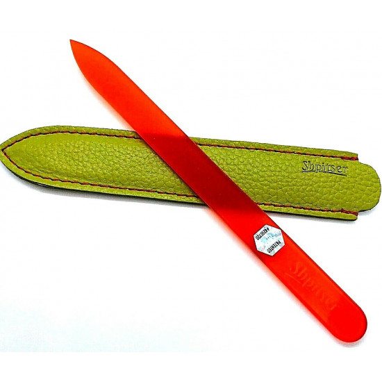 Shpitser 2 Pcs. Genuene Czech Patented Crystal Glass Nail File in Leather Cases 14cm Shpitser 2 Pcs. Genuene Czech Patented Crystal Glass Nail File in Leather Cases 14cm