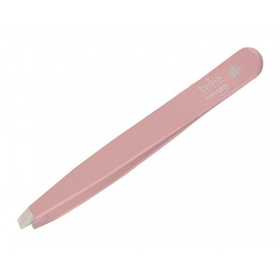 Niegeloh Professional TopInox Pink Coated Slant Tweezers with leather sleeve Germany Niegeloh Professional TopInox Pink Coated Slant Tweezers with leather sleeve Germany