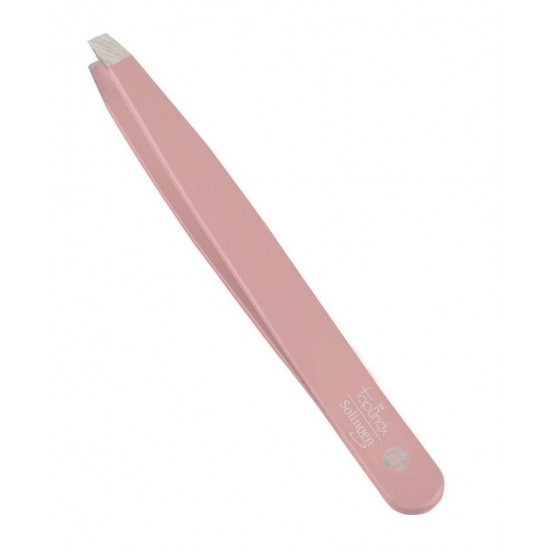 Niegeloh Professional TopInox Pink Coated Slant Tweezers with leather sleeve Germany Niegeloh Professional TopInox Pink Coated Slant Tweezers with leather sleeve Germany
