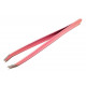 Niegeloh Professional TopInox Pink Coated Slant Tweezers with leather sleeve Germany Niegeloh Professional TopInox Pink Coated Slant Tweezers with leather sleeve Germany