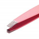 Niegeloh Professional TopInox Pink Coated Slant Tweezers with leather sleeve Germany Niegeloh Professional TopInox Pink Coated Slant Tweezers with leather sleeve Germany