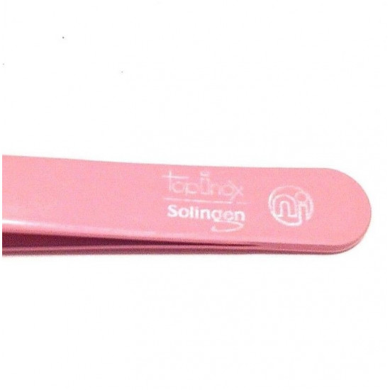 Niegeloh Professional TopInox Pink Coated Slant Tweezers with leather sleeve Germany Niegeloh Professional TopInox Pink Coated Slant Tweezers with leather sleeve Germany