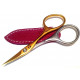 Niegeloh Solingen Cuticle Scissors Inox Style Titanium Gold Self Sharpening with Pink Leather Case Germany Niegeloh Solingen Cuticle Scissors Inox Style Titanium Gold Self Sharpening with Pink Leather Case Germany