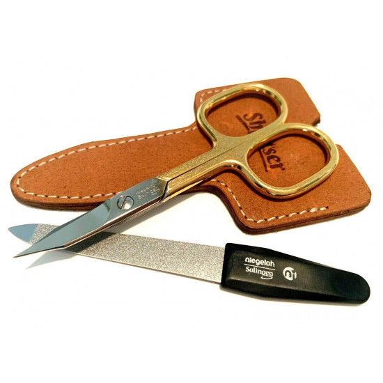 Niegeloh Solingen 2 pcs High Quality Leather Travel Special Steel Manicure Set Germany Caramel Niegeloh Solingen 2 pcs High Quality Leather Travel Special Steel Manicure Set Germany Caramel