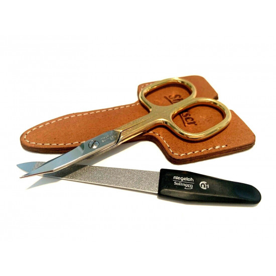 Niegeloh Solingen 2 pcs High Quality Leather Travel Special Steel Manicure Set Germany Caramel Niegeloh Solingen 2 pcs High Quality Leather Travel Special Steel Manicure Set Germany Caramel