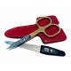 Niegeloh Solingen 2 pcs High Quality Leather Travel Special Steel Manicure Set Red Germany Niegeloh Solingen 2 pcs High Quality Leather Travel Special Steel Manicure Set Red Germany