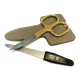 Niegeloh Solingen 2 pcs Gray High Quality Leather Travel Special Steel Manicure Set Germany Niegeloh Solingen 2 pcs Gray High Quality Leather Travel Special Steel Manicure Set Germany