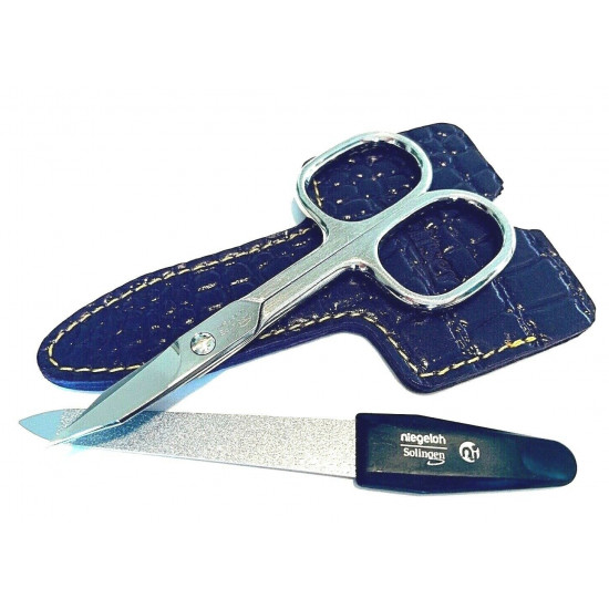 Niegeloh Solingen 2 pcs Purple High Quality Leather Travel Special Steel Manicure Set Germany Niegeloh Solingen 2 pcs Purple High Quality Leather Travel Special Steel Manicure Set Germany