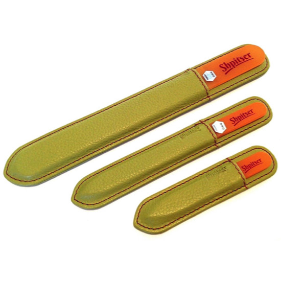 Shpitser Genuine Patented Czech Crystal Glass File set in High Quality Leather Cases 3pc green Shpitser Genuine Patented Czech Crystal Glass File set in High Quality Leather Cases 3pc green