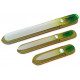 Shpitser Genuine Patented Czech 3pc Crystal Glass File set in High Quality Leather Cases green Shpitser Genuine Patented Czech 3pc Crystal Glass File set in High Quality Leather Cases green