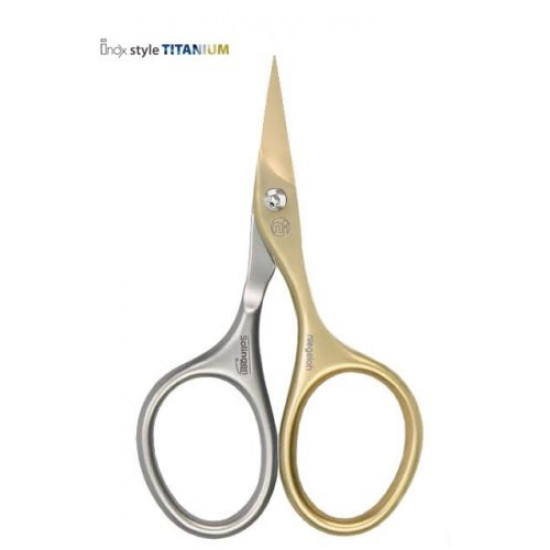 Niegeloh Solingen Cuticle Scissors Inox Style Titanium Gold Self Sharpening with Pink Leather Case Germany Niegeloh Solingen Cuticle Scissors Inox Style Titanium Gold Self Sharpening with Pink Leather Case Germany