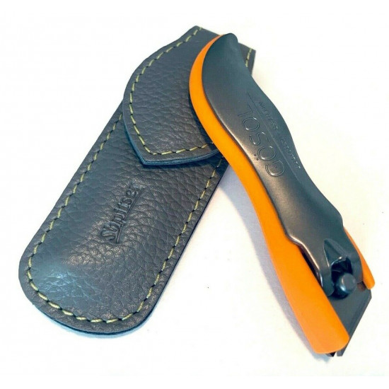 Solingen Germany Premium Stainless Steel Toe Nail Clippers With Orange Catcher by Goesol in Leather Case Solingen Germany Premium Stainless Steel Toe Nail Clippers With Orange Catcher by Goesol in Leather Case
