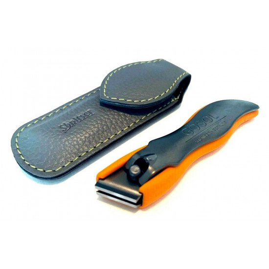 Solingen Germany Premium Stainless Steel Toe Nail Clippers With Orange Catcher by Goesol in Leather Case Solingen Germany Premium Stainless Steel Toe Nail Clippers With Orange Catcher by Goesol in Leather Case