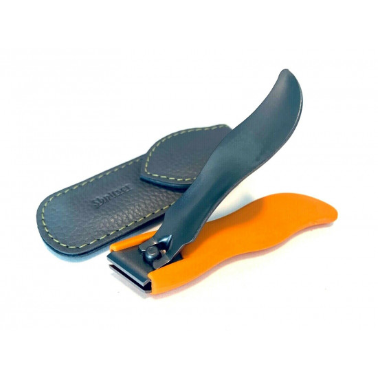 Solingen Germany Premium Stainless Steel Toe Nail Clippers With Orange Catcher by Goesol in Leather Case Solingen Germany Premium Stainless Steel Toe Nail Clippers With Orange Catcher by Goesol in Leather Case