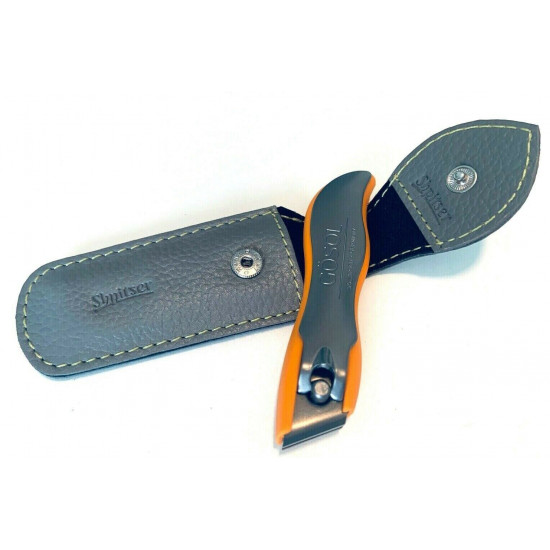 Solingen Germany Premium Stainless Steel Toe Nail Clippers With Orange Catcher by Goesol in Leather Case Solingen Germany Premium Stainless Steel Toe Nail Clippers With Orange Catcher by Goesol in Leather Case
