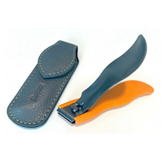 Solingen Germany Premium Stainless Steel Toe Nail Clippers With Orange Catcher by Goesol in Leather Case Solingen Germany Premium Stainless Steel Toe Nail Clippers With Orange Catcher by Goesol in Leather Case