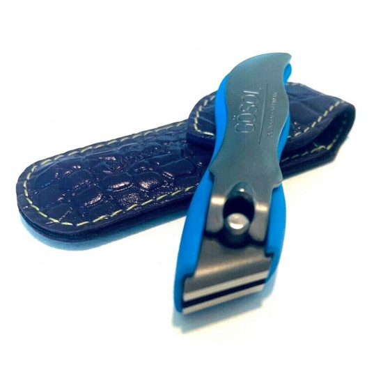 Solingen Germany Premium Stainless Steel Toe Nail Clippers With Blue Catcher by Goesol in Leather Case Solingen Germany Premium Stainless Steel Toe Nail Clippers With Blue Catcher by Goesol in Leather Case