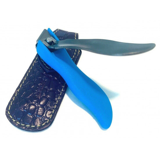 Solingen Germany Premium Stainless Steel Toe Nail Clippers With Blue Catcher by Goesol in Leather Case Solingen Germany Premium Stainless Steel Toe Nail Clippers With Blue Catcher by Goesol in Leather Case