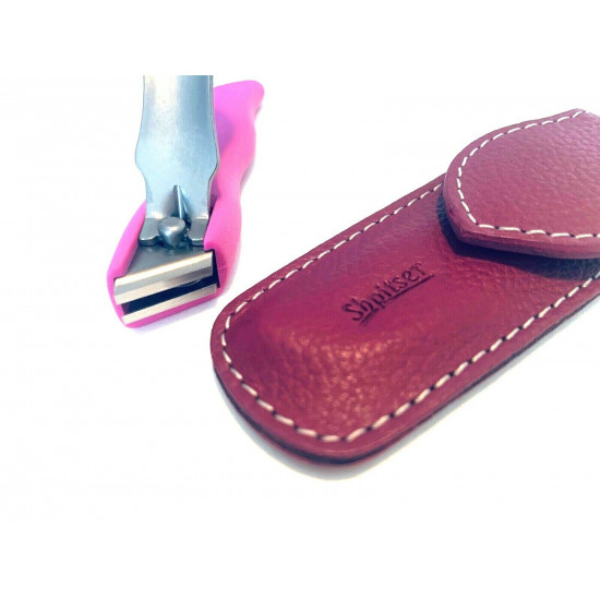 Solingen Germany Premium Stainless Steel Toe Nail Clippers With Pink Catcher by Goesol in Leather Case Solingen Germany Premium Stainless Steel Toe Nail Clippers With Pink Catcher by Goesol in Leather Case